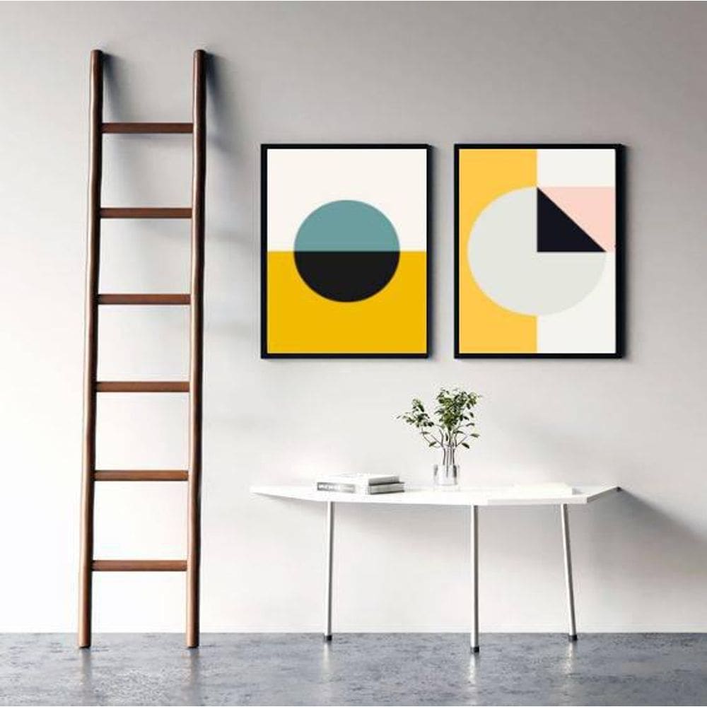 Kit 2 Quadros Decorativos Abstratos Círculos