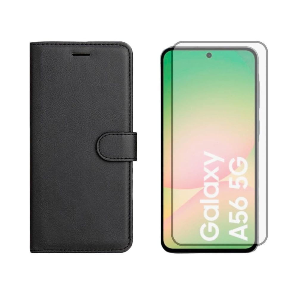 Capa Carteira + Pelicula Vidro Compativel Para Samsung A56