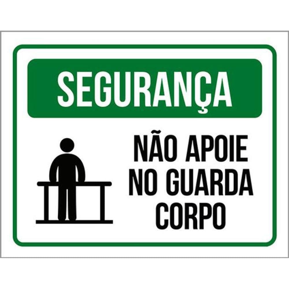 Kit 3 Placas De Segurança - Não Apoie No Guarda Corpo