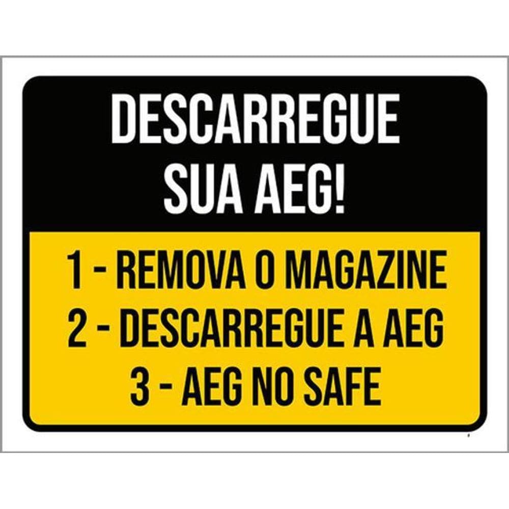 Kit 5 Placas Sinalização - Descarregue Sua Aeg