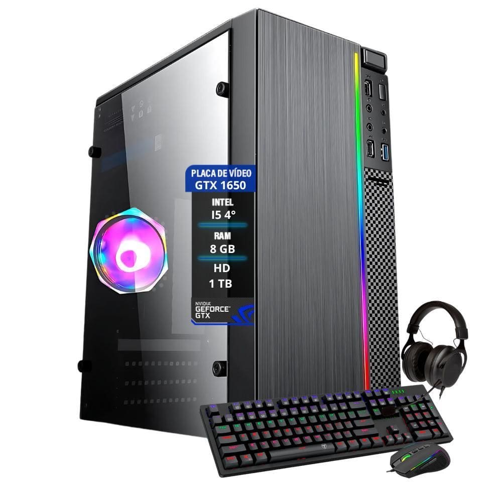 Pc Gamer Intel I5 4º Geração Gtx 1650 Mem. 8Gb Hd 1Tb