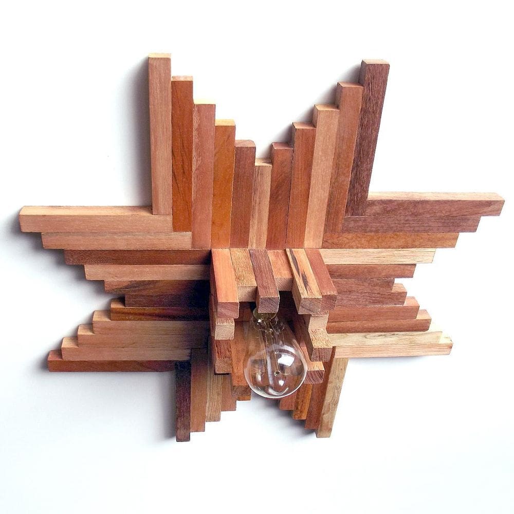 Luminária Lustre Pendente Rústico Retro Madeira 53Cm