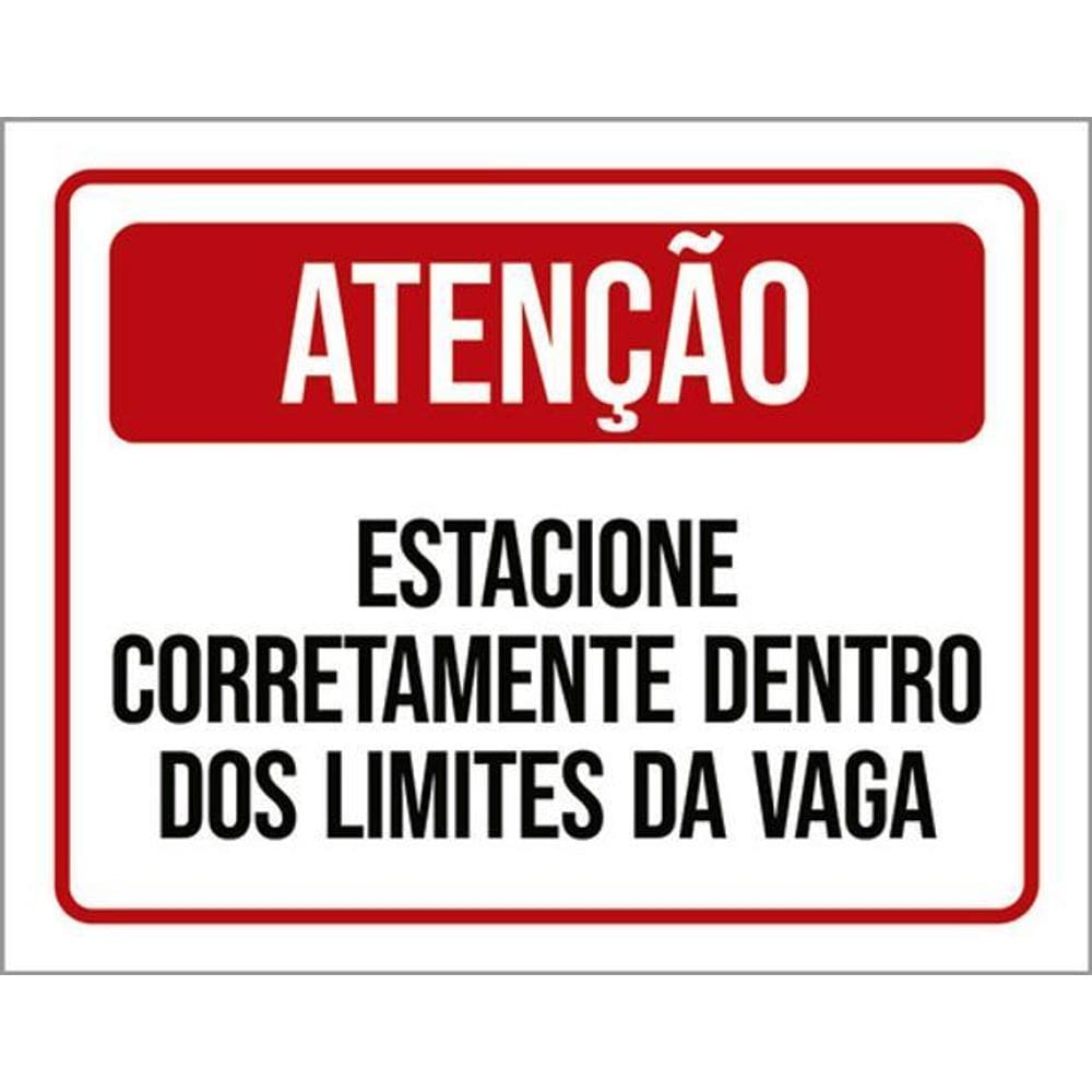 Kit 5 Placa Estacione Corretamente Dentro Limites Vagas36X46