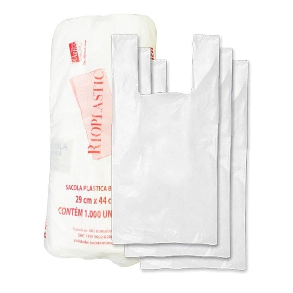 Sacola Plástica Pequena Branca 30X45Cm Gold Econômica C/1000