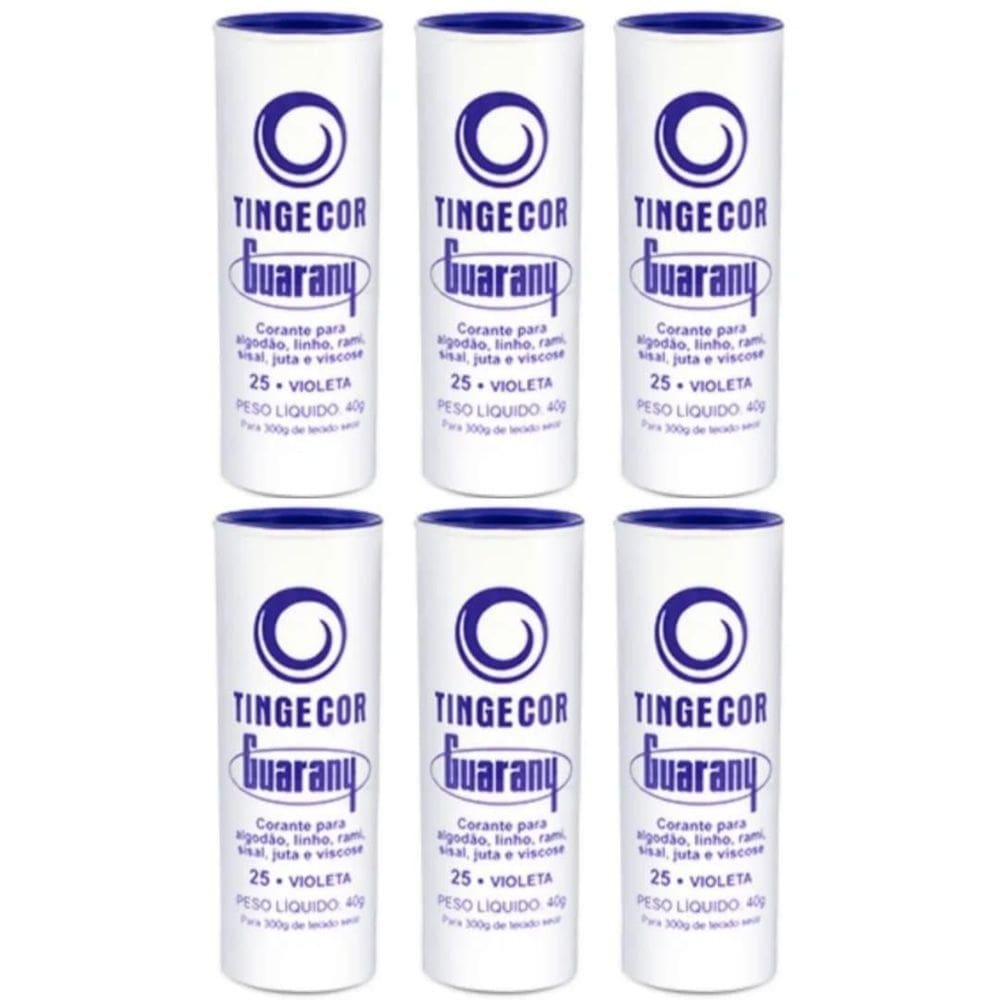 Tinta Tecido Tingecor Guarany 40G 6 Unidades Violeta