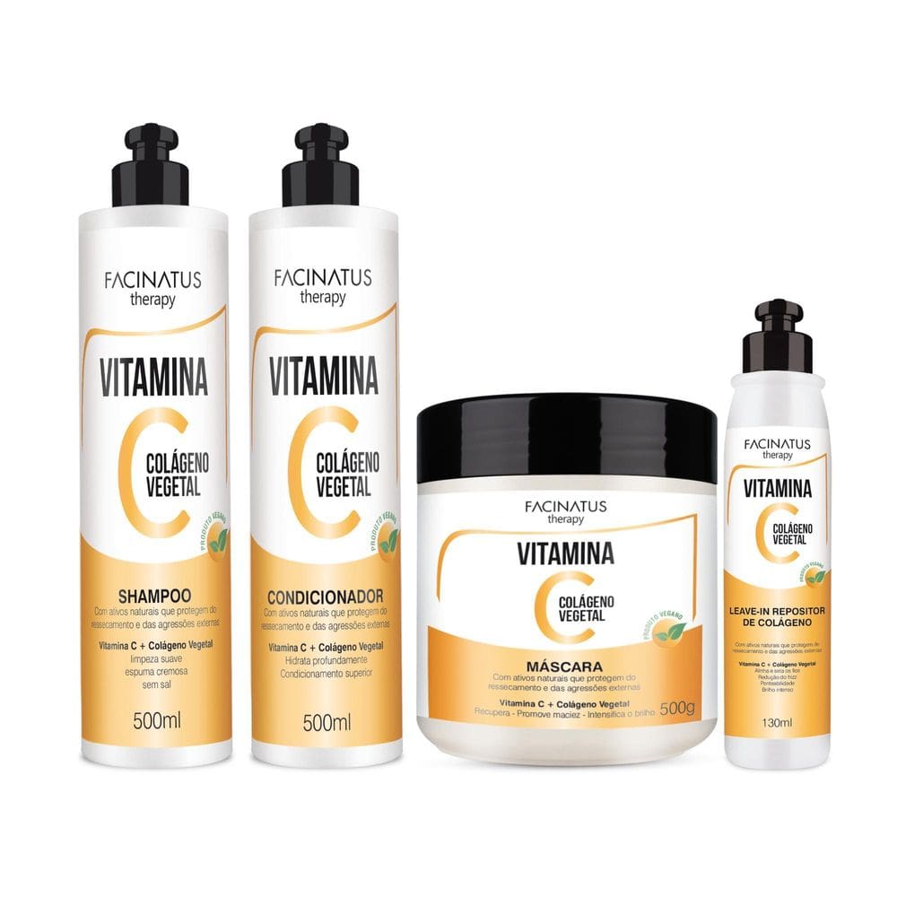 Kit Capilar Vitamina C E Colageno Therapy Facinatus