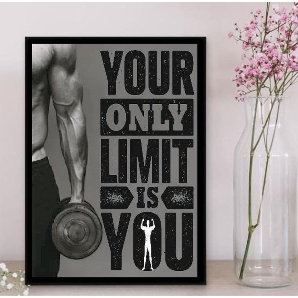 Quadro Your only Limit Is You 24x18cm - Vidro Preta