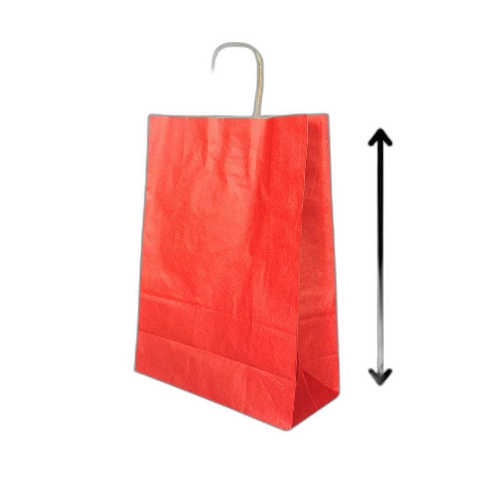 10 Sacola De Papel Kraft Presente Colorida 23,5X10X31,5Cm