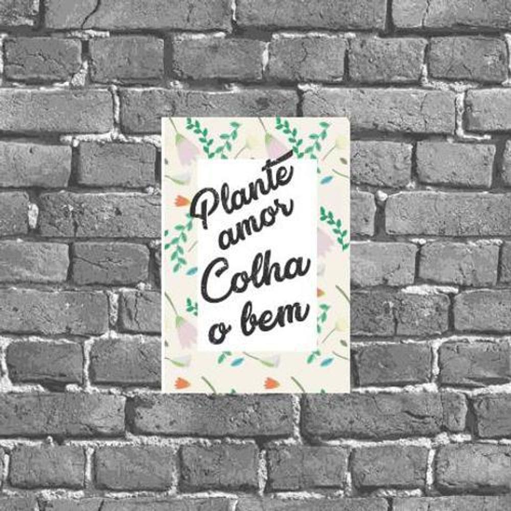 Placa Plante Amor Colha O Bem 18X27Cm