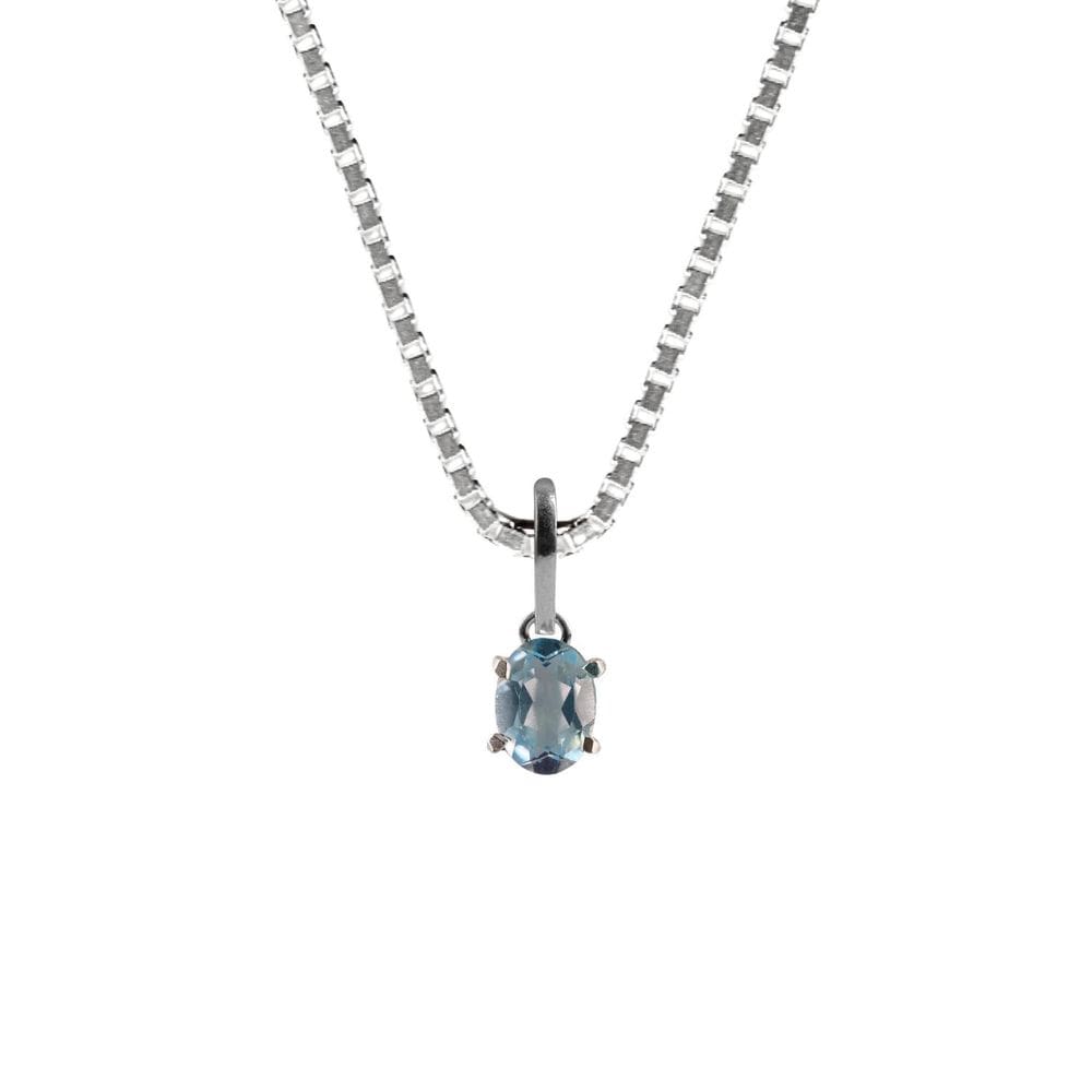 Colar Prata 925 Topázio Azul Natural Verdadeiro - P. Vecchio