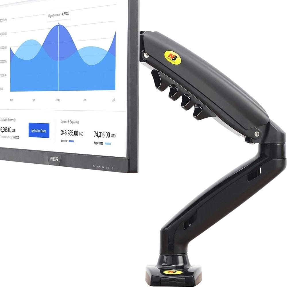 Suporte de Mesa Monitor 17” a 30” Pistão a Gás F80 NB