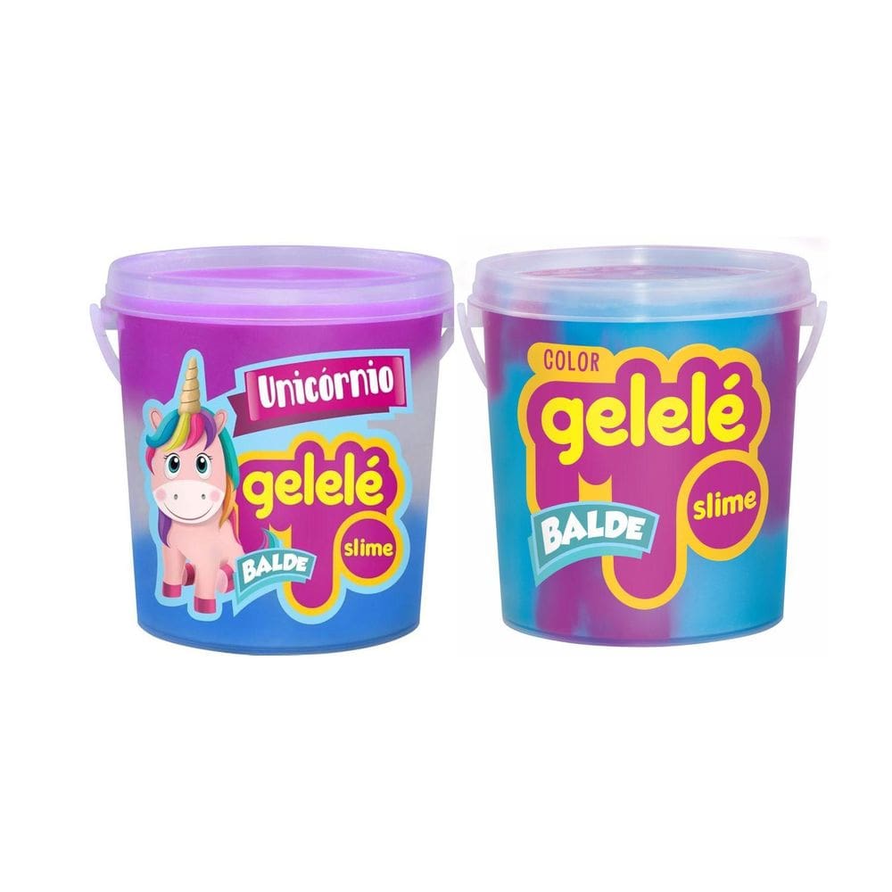 Slime Gelele Unicórnio E Color Com 2 Baldes 457G Cada Kit