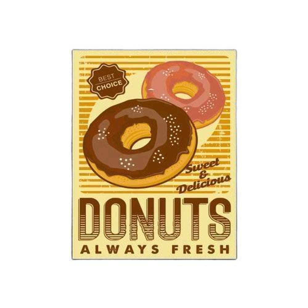 Kit 5 Placas Decorativa Padaria - Donuts Always Fresh