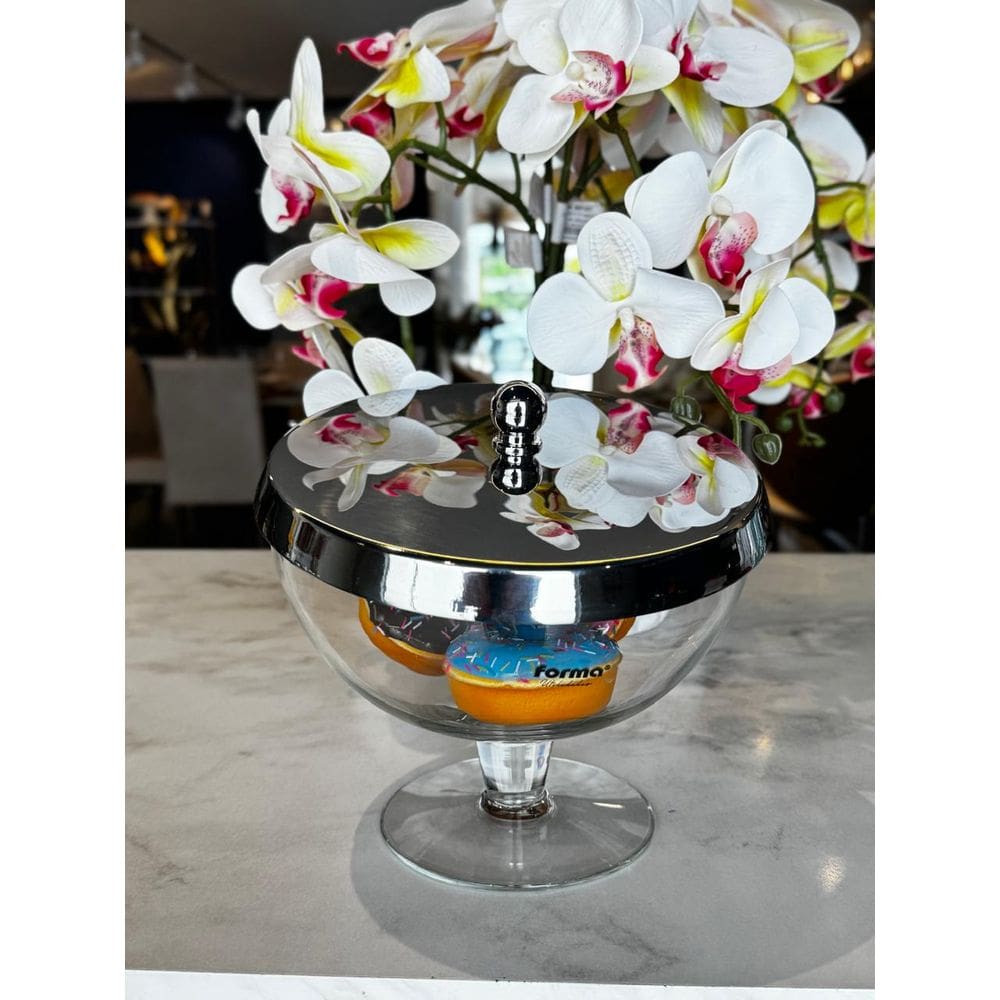 Bomboniere Andrea Com Vidro e Aço Inox - Forma