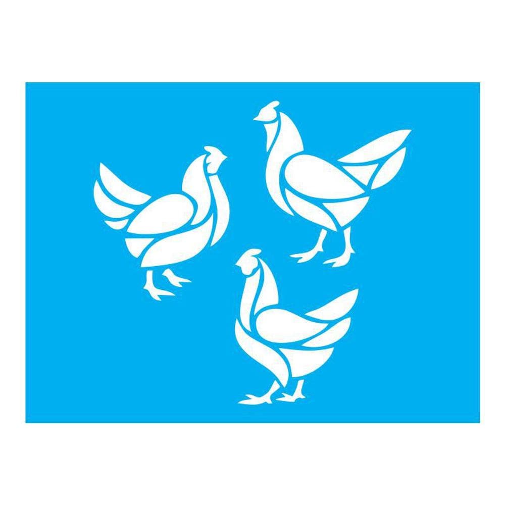 Stencil Tamako Galinhas - 15X20Cm - Ref 8979