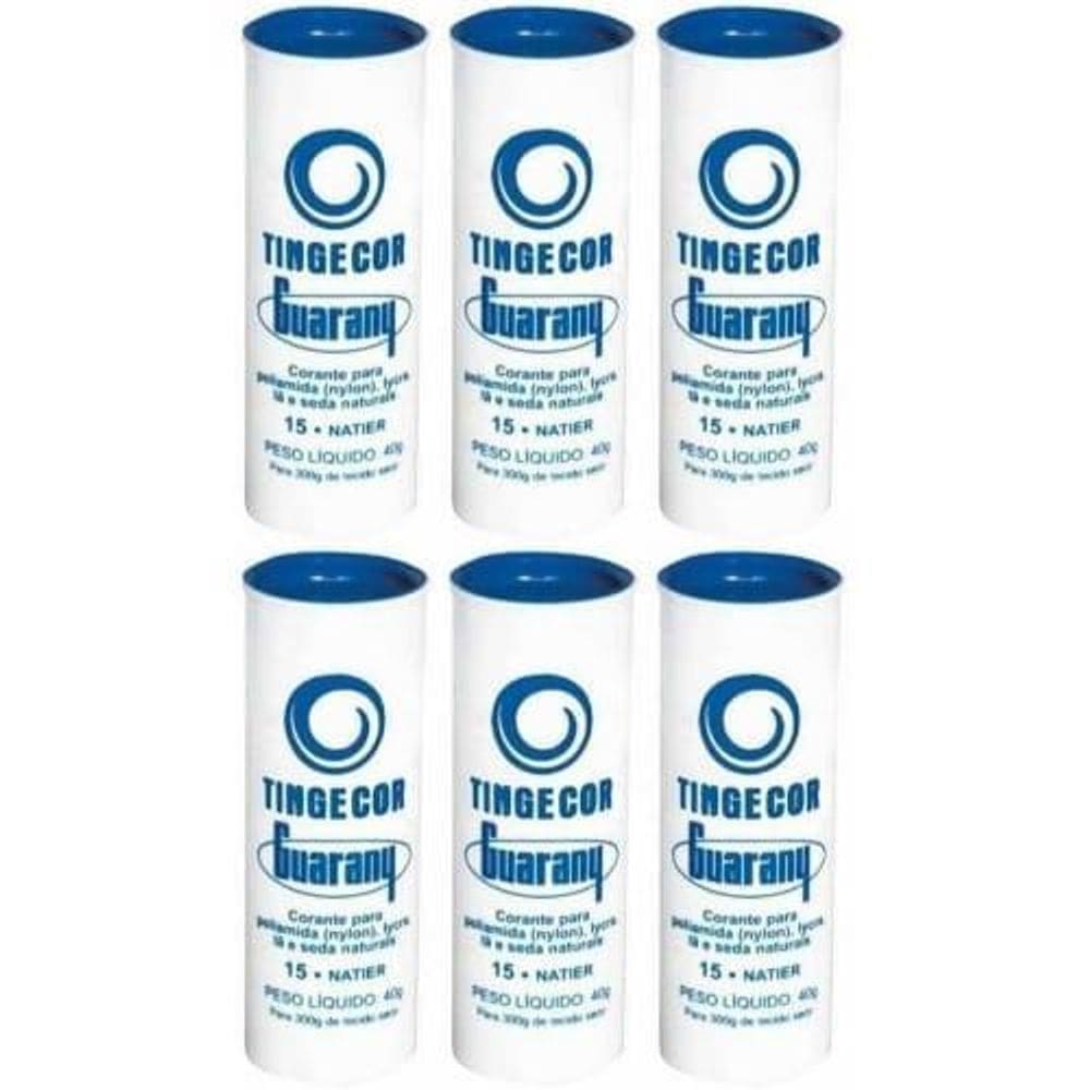 Tinta Tecido Tingecor Guarany 40G  6 Unidades  Azul Natier