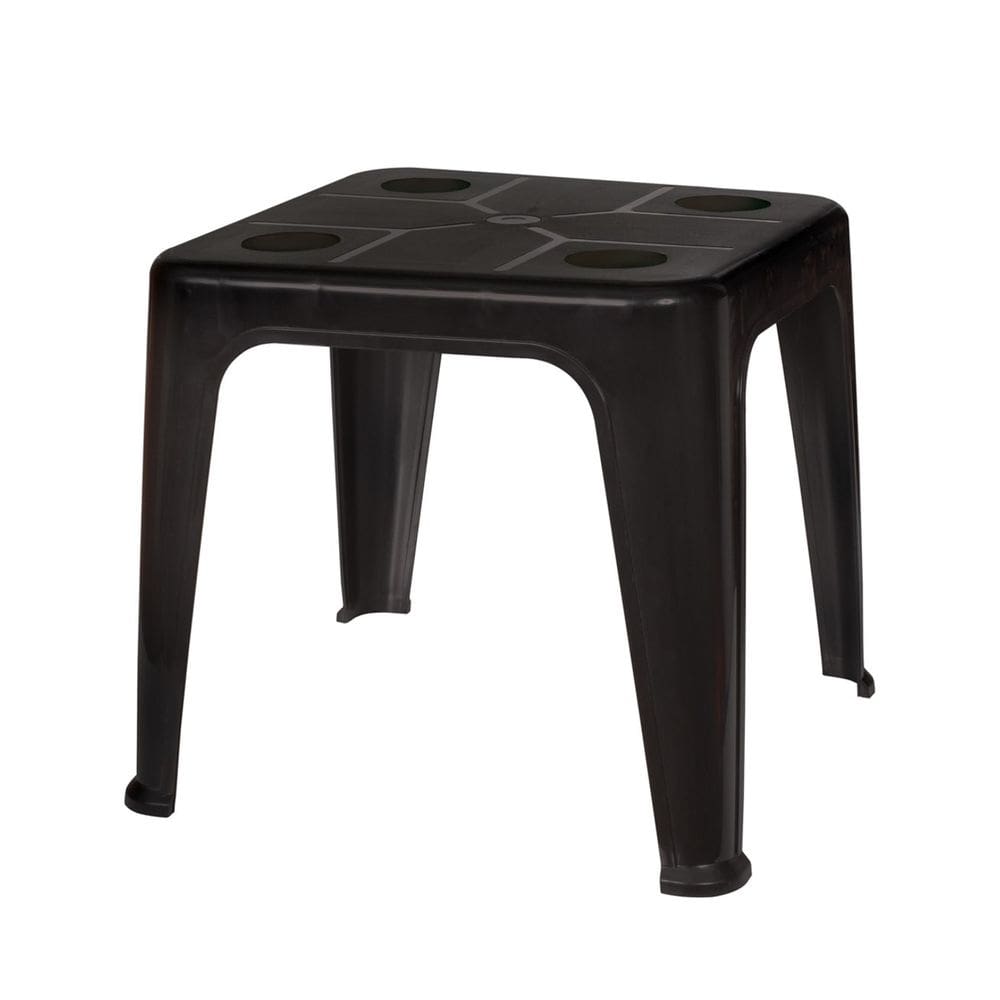 Mesa Plástica Pequena de Apoio Com Porta Copos Preta - 15151352 Mor