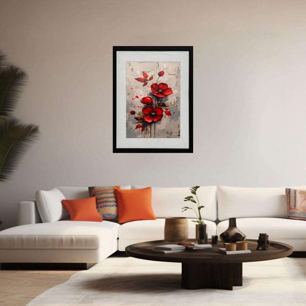 Quadro Papoulas Vermelhas 60X48Cm