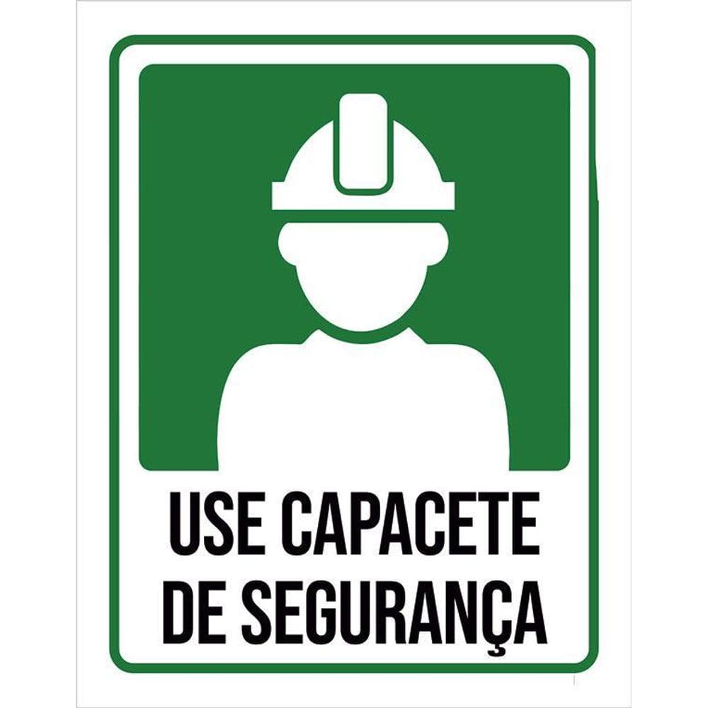 Placa Sinalização Use Capacete Segurança 36X46
