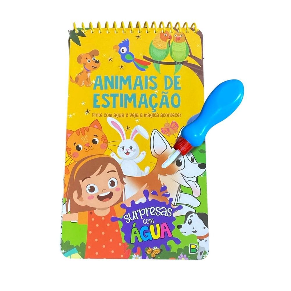 Livro Animais De Estimação Surpresas Com Água + Pincel