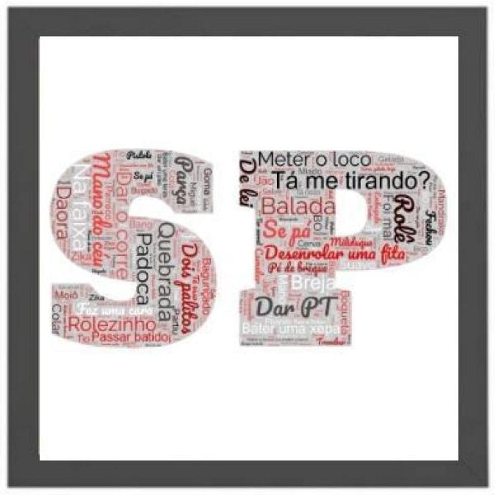 Quadro Quadrado Gírias De 33X24Cm