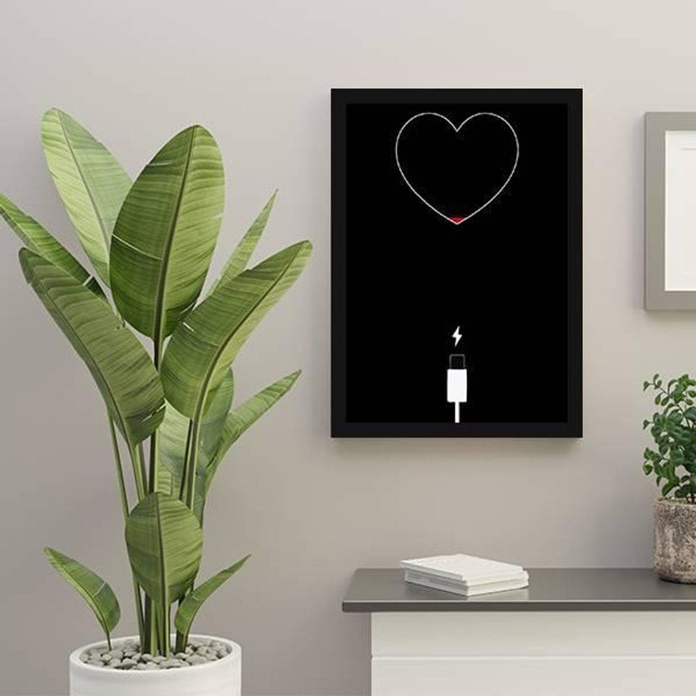 Quadro Coração Carregando 24X18Cm - Com Vidro