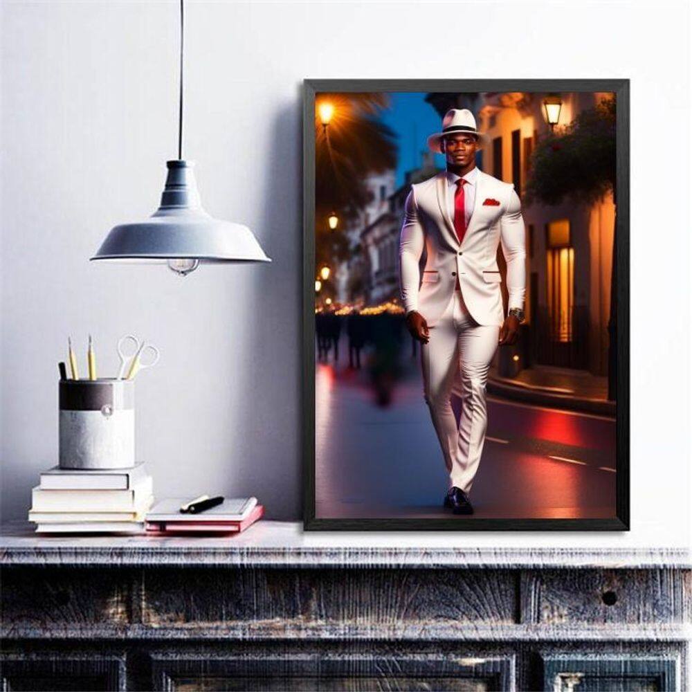 Quadro Umbanda Zé Pretinho 45X34Cm - Com Vidro