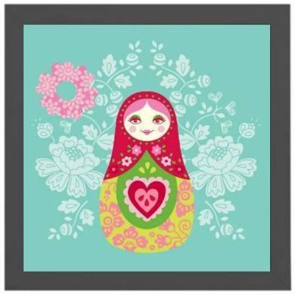 Quadro Quadrado Decorativo Matrioska 20X20Cm