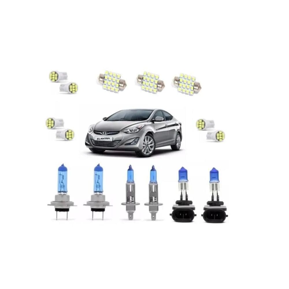 Kit Lâmpadas Super Branca + Led Elantra 2011 2012 2013
