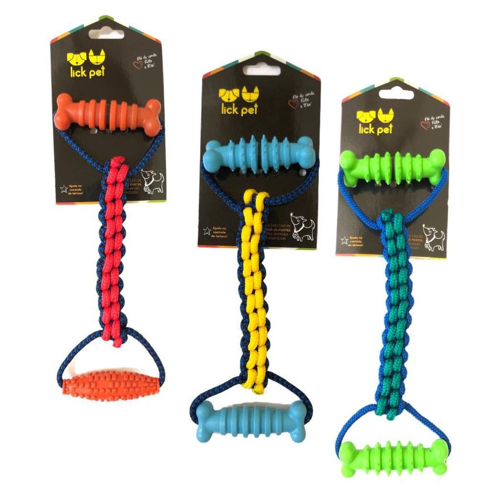 Puxador Duplo Trança 02 Ossos - 02 Cores De Corda Unitário