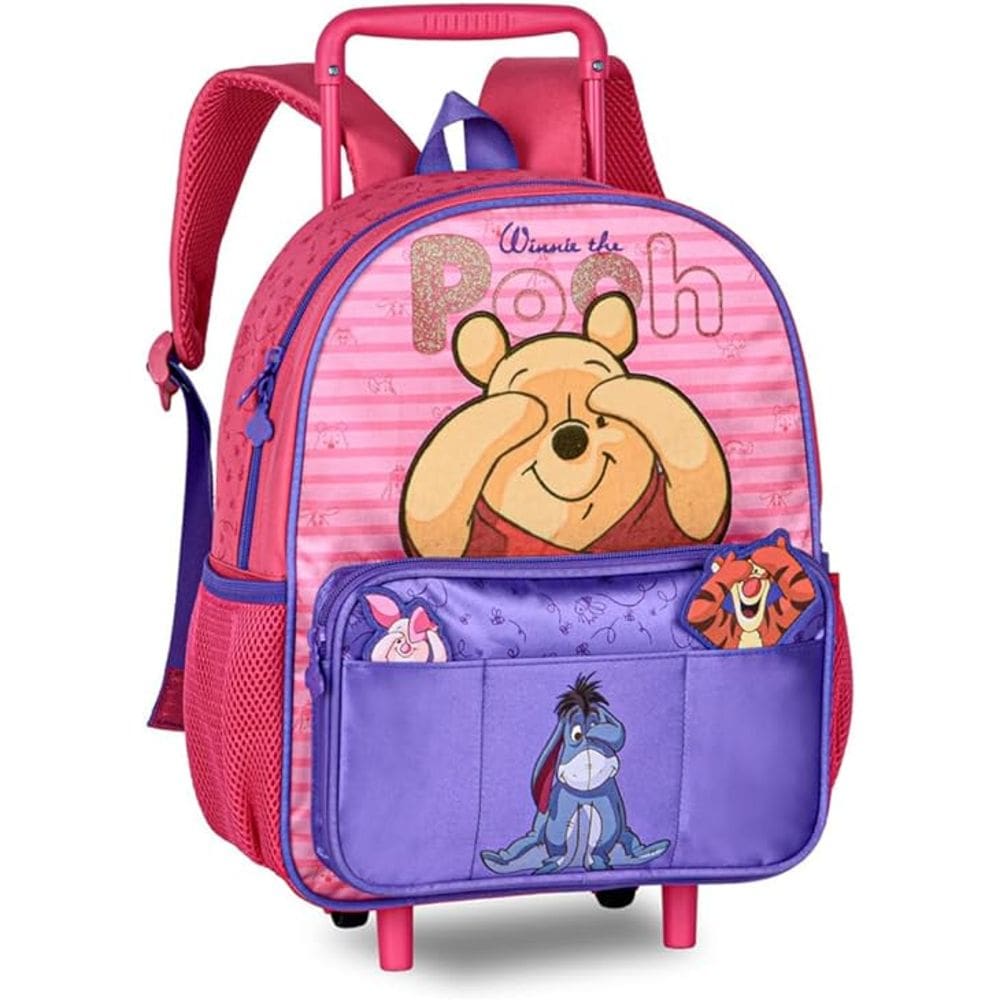 Mochila Rodinha Infantil 33cm Ursinho Pooh  Clio PO27041B