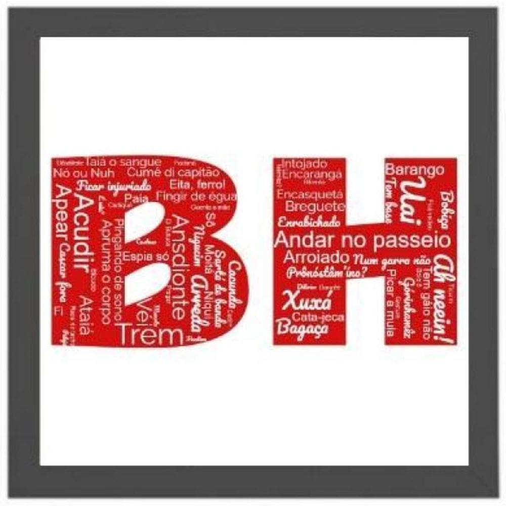 Quadro Quadrado Gírias De Bh 24X18Cm