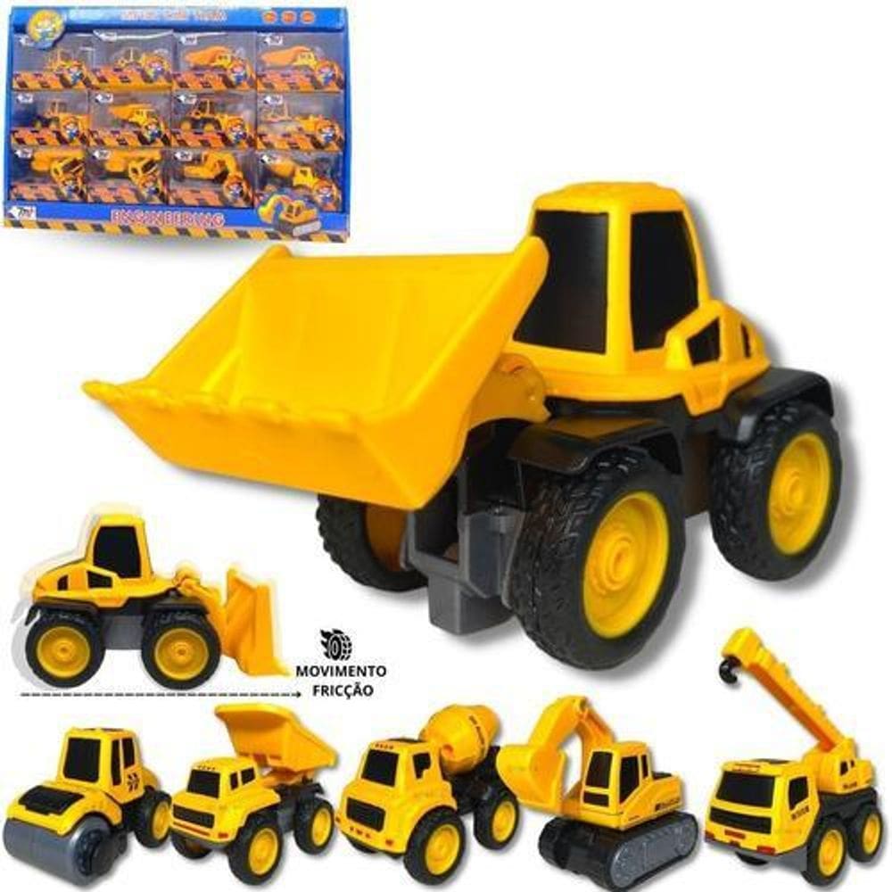 Kit Brinquedo Infantil Construção - Retro Escavadeira