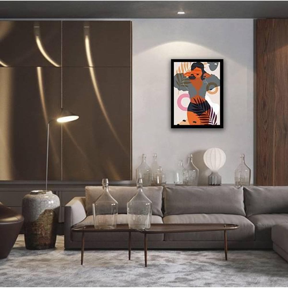 Quadro Decorativo Abstrato Figurativo Mulher Forma Ii 45X34Cm