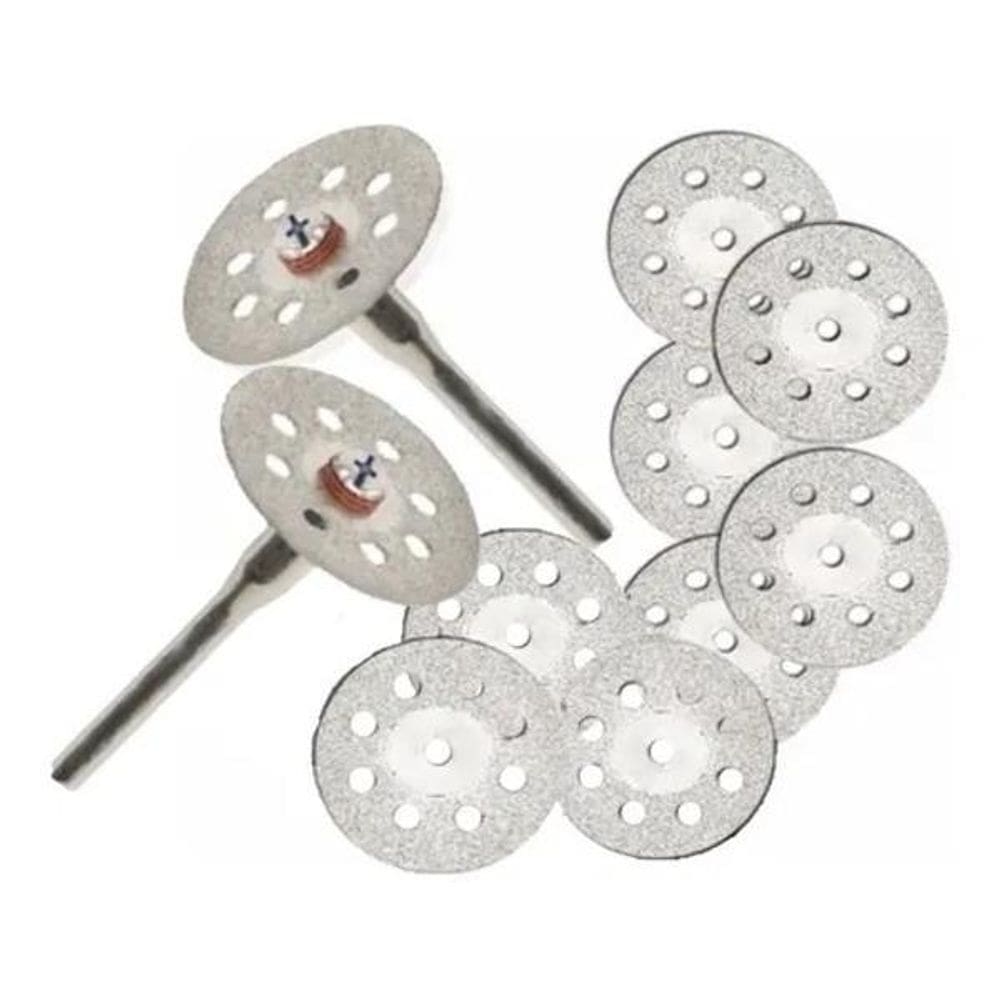 10 Serra Discos 22Mm Diamantados Corte Micro Retífica Dremel