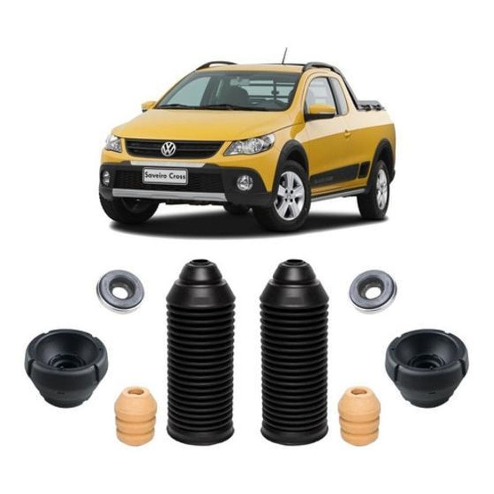 2 Kit Coxim Batente Dianteiro Saveiro Cross 2009 2010 2011