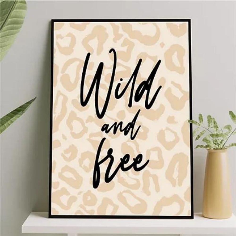 Quadro Wild And Free - Oncinha 33X24Cm Preta