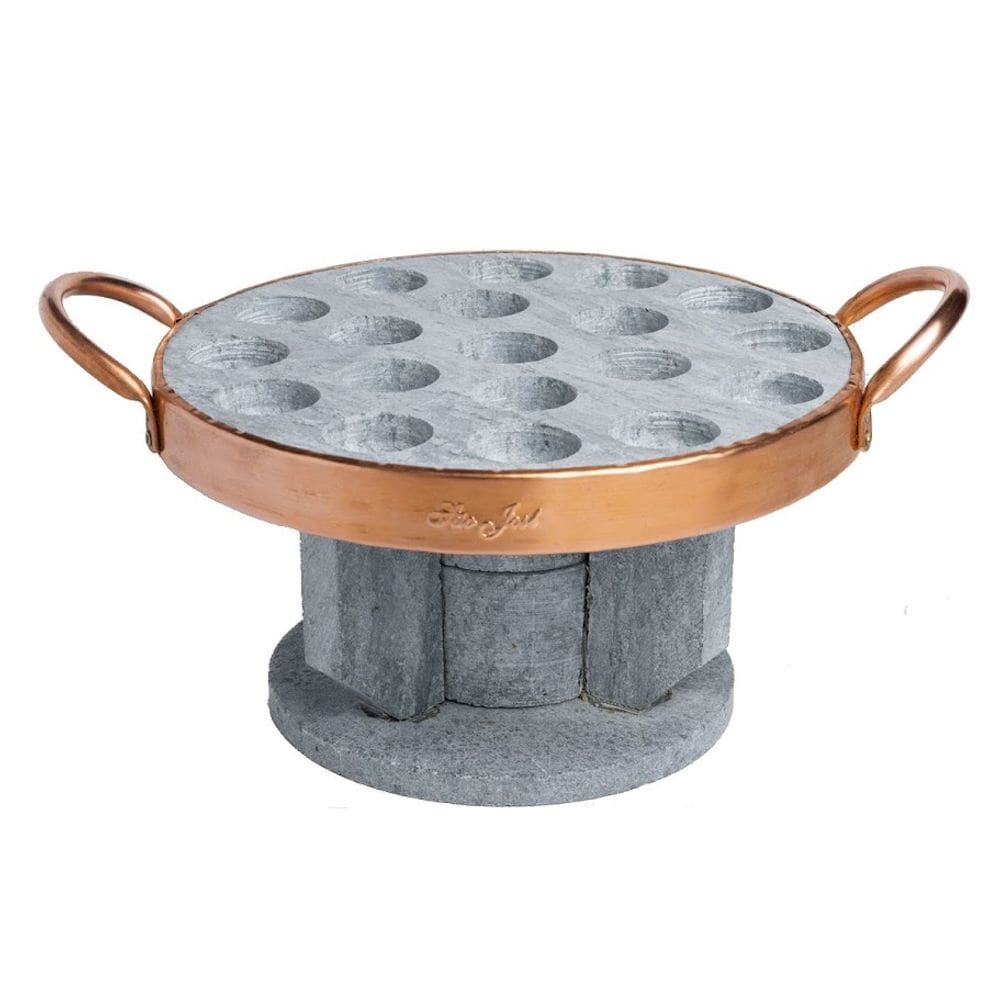 Kit Fondue Pedra Para Queijo e Fogareiro de Pedra Sabão 22cm