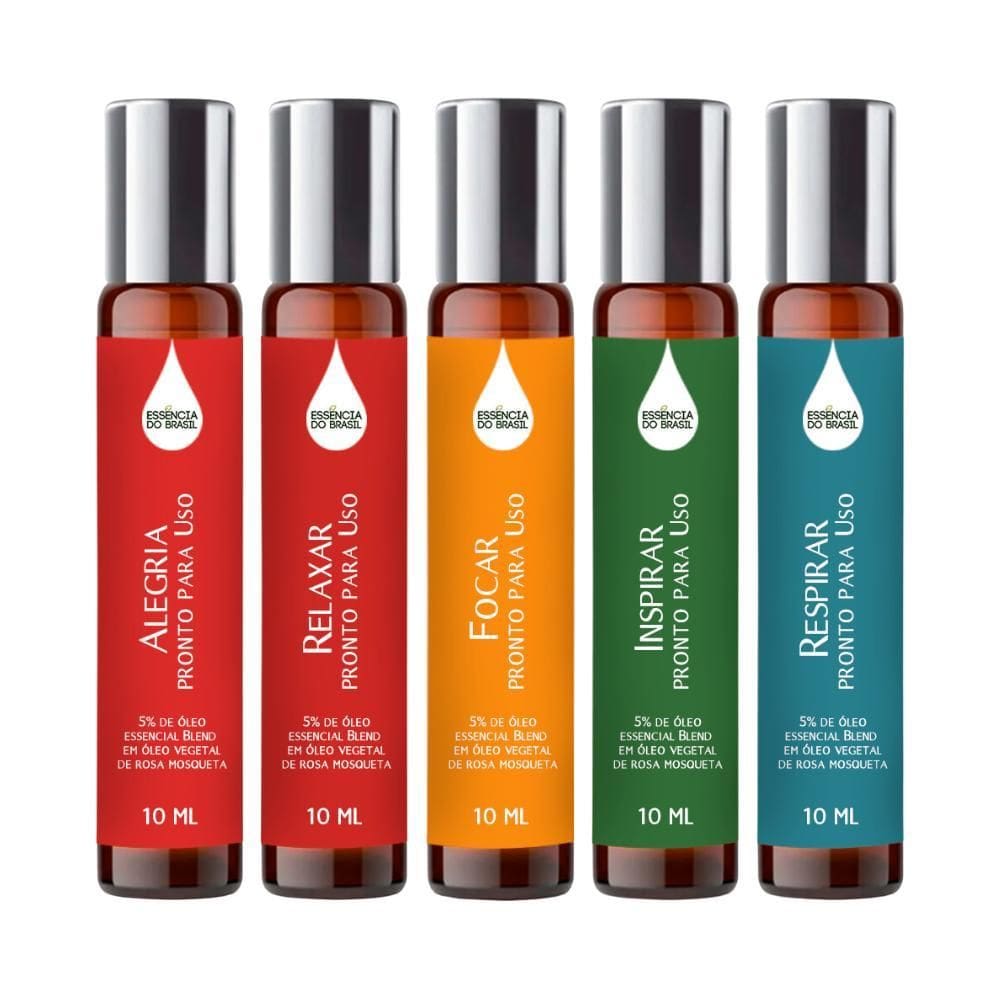 Kit 5 Óleos Essenciais Prontos Para Pele Roll On 10Ml - Dia