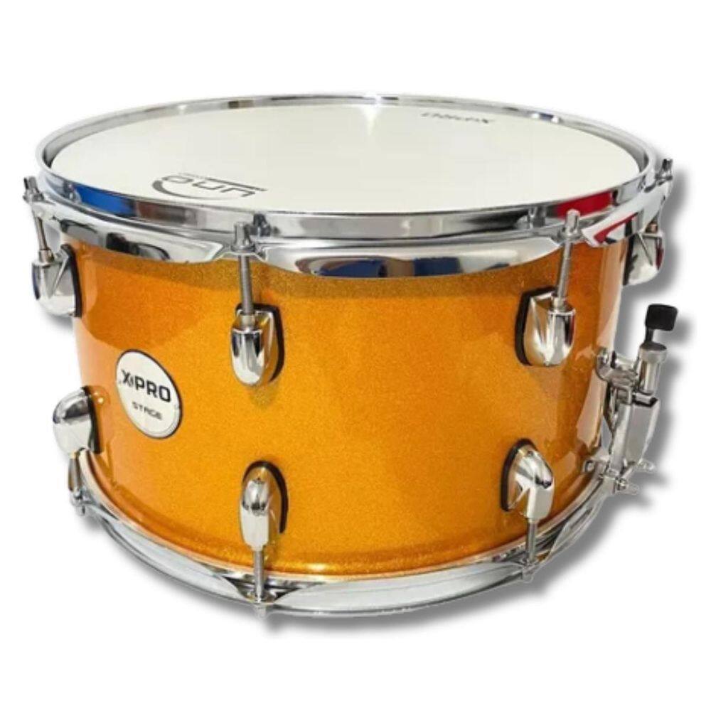 Caixa 14 X 8 Madeira Orange Sparkle Metal Cromado Xpro + Bag