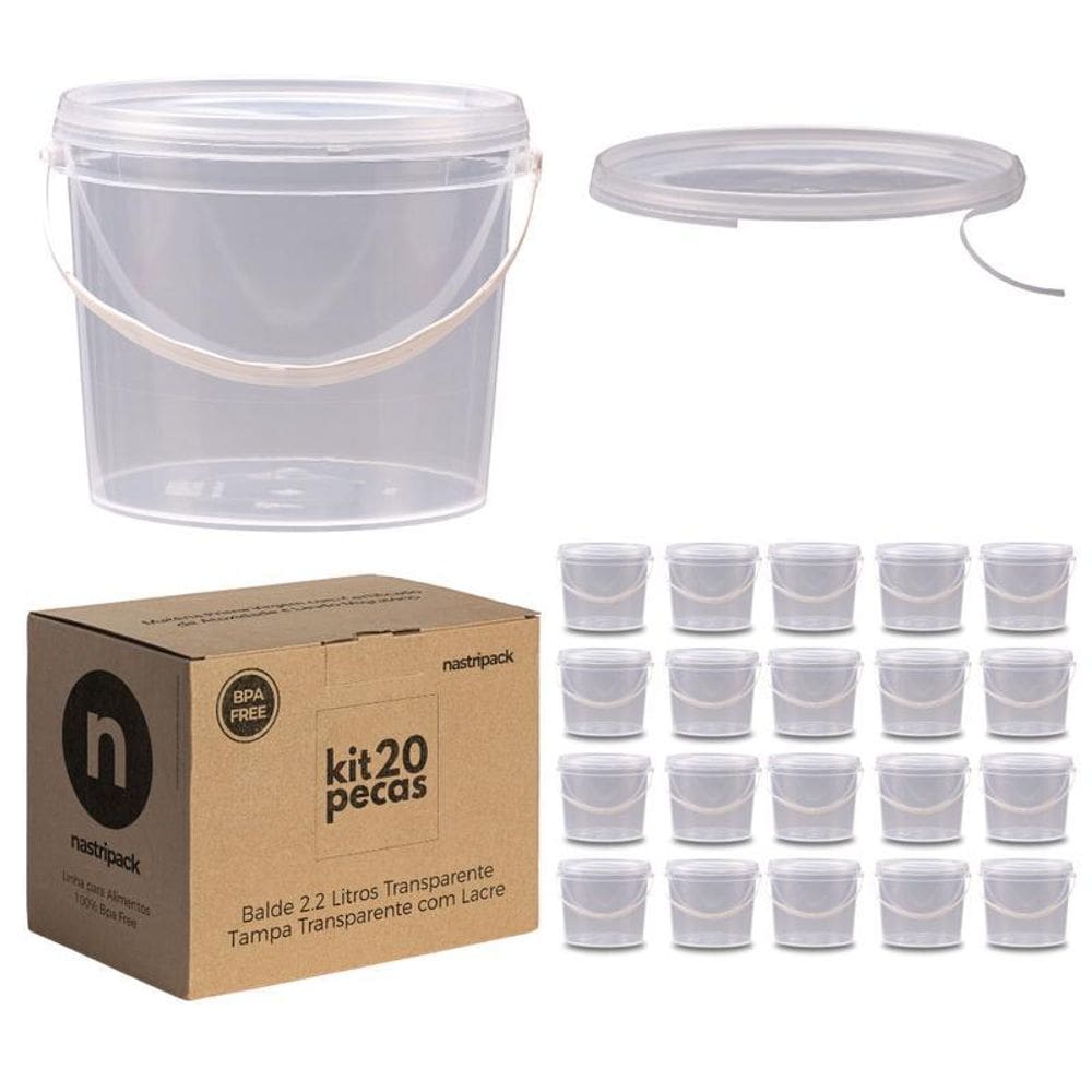 Balde 2.2 Litros Para Rodo Magico - Kit 20 Pçs
