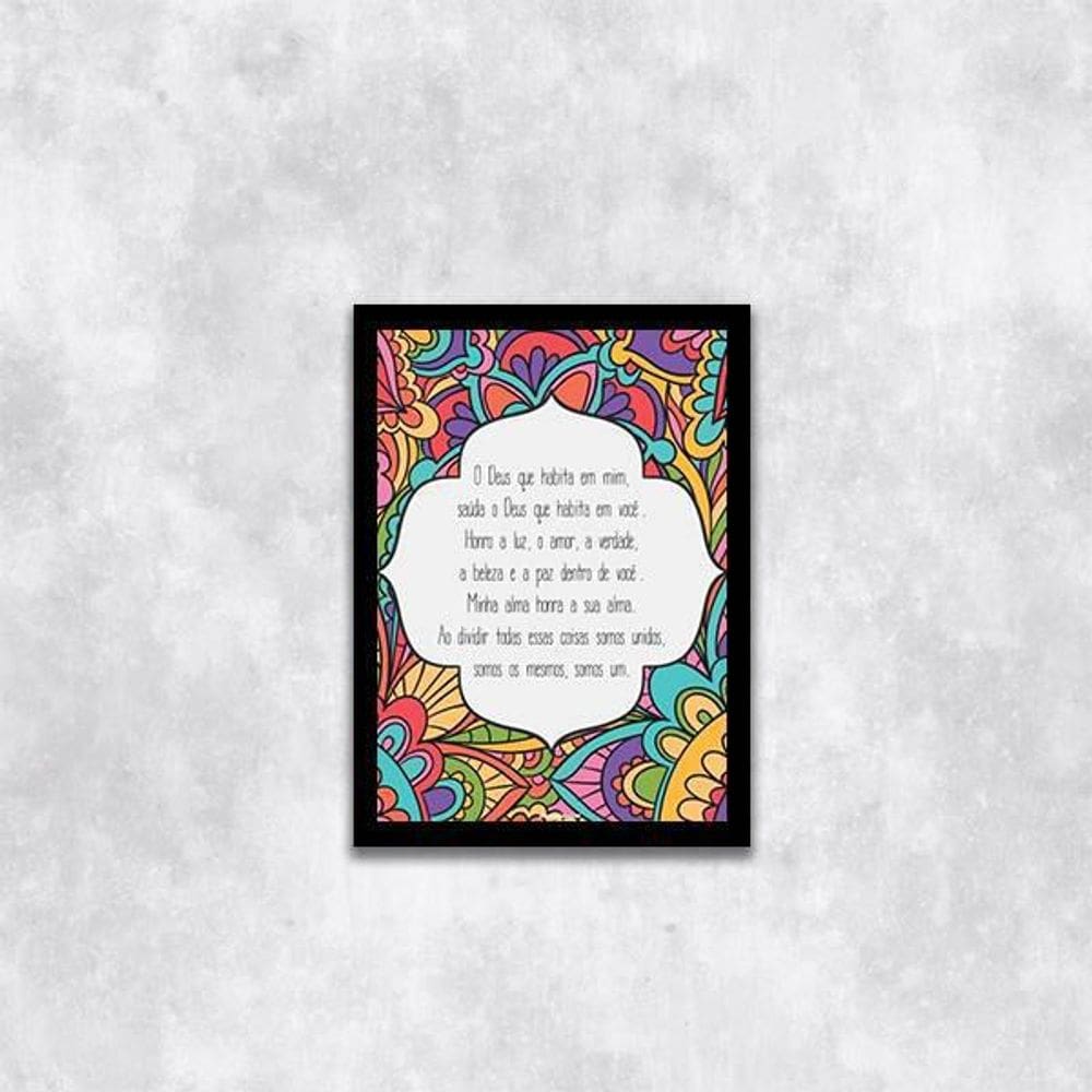 Quadro Mantra O Deus Que Habita Em Mim 24X18Cm