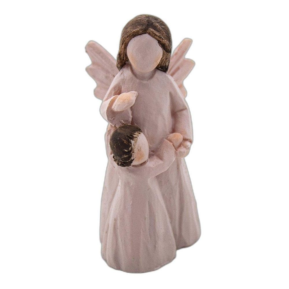 Kit 5 Imagens Anjo Da Guarda Com Menina Resina 6,5 Cm