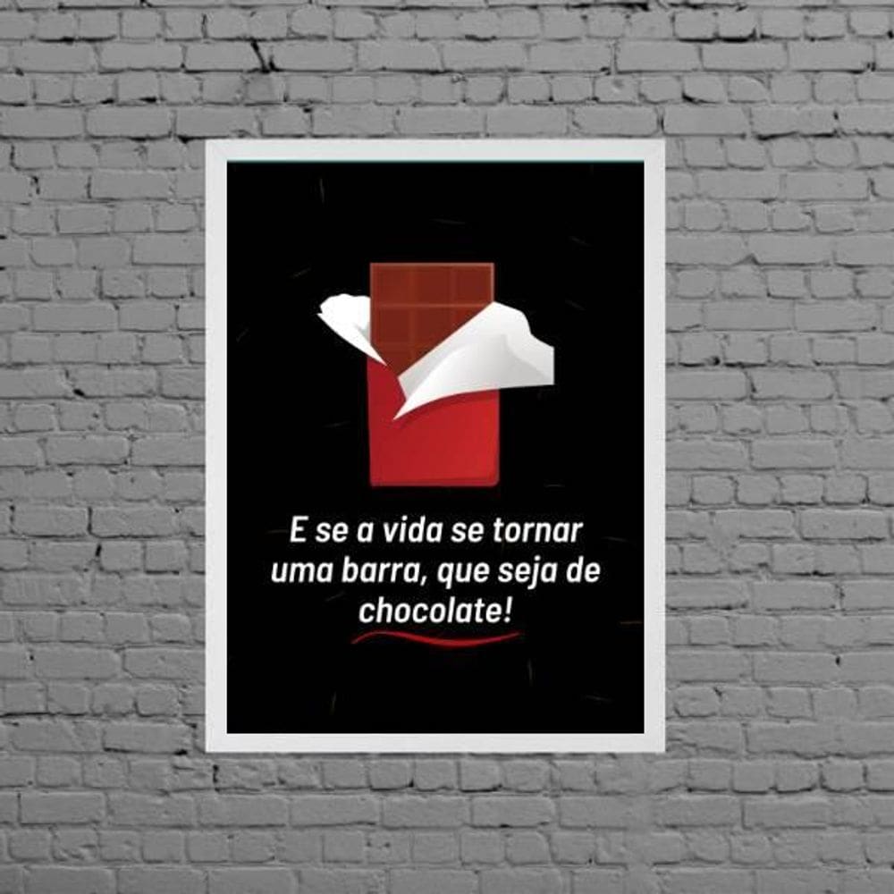 Quadro Decorativo Barra De Chocolate 33X24Cm - Com Vidro