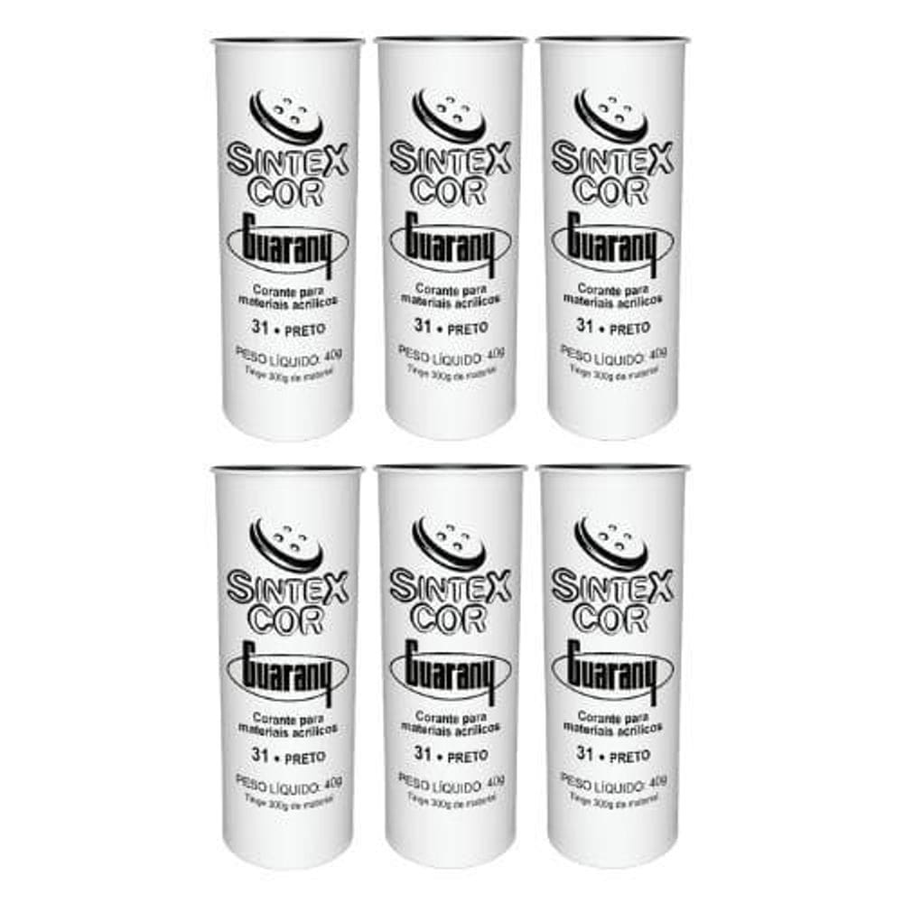 Corante Para Materiais Acrílicos Sintexcor Guarany 6U Preto