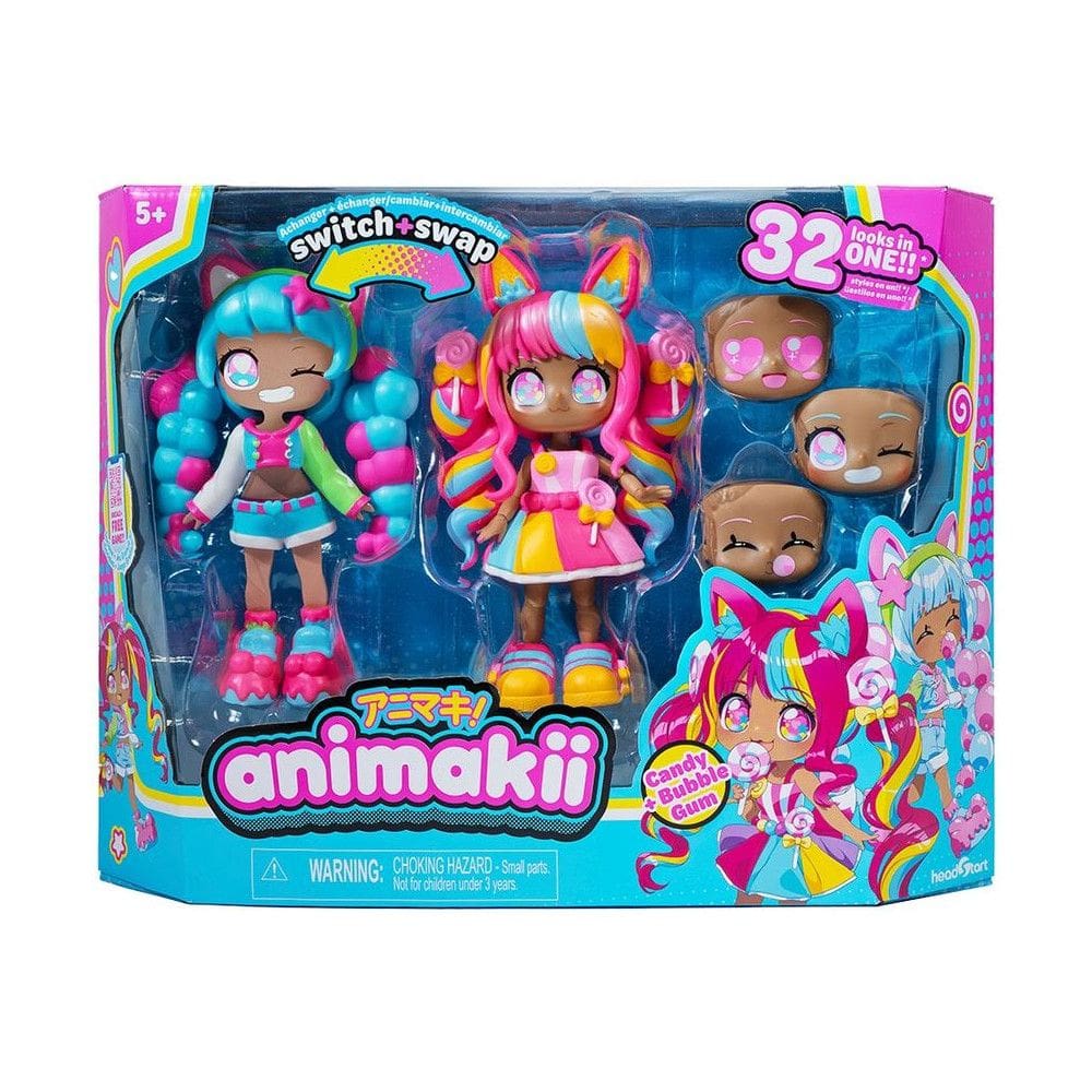 Boneca Animakii - Candy e Bubble Gum - Multikids