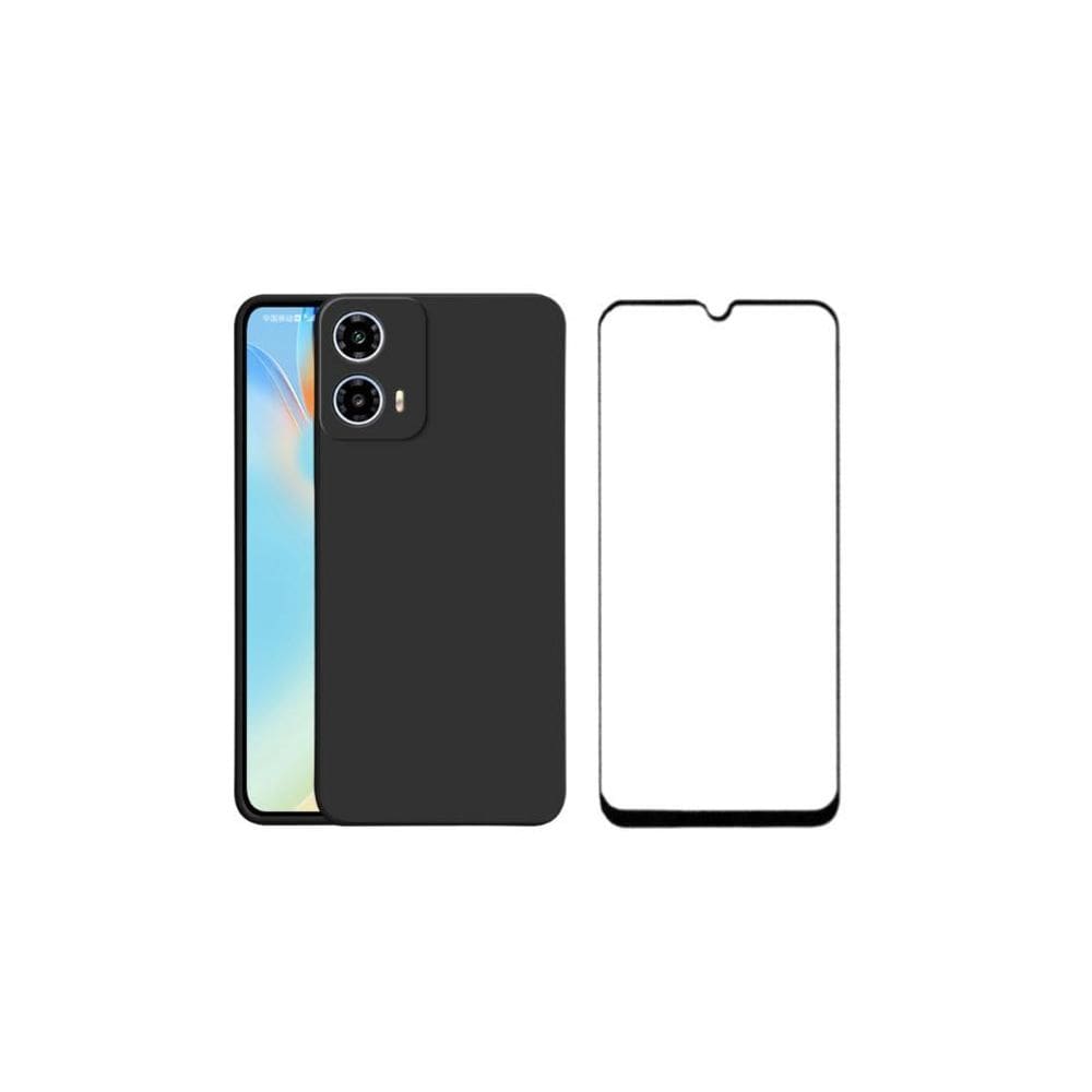 Capa Aveludada + Película Vidro Compatível Para Moto G34