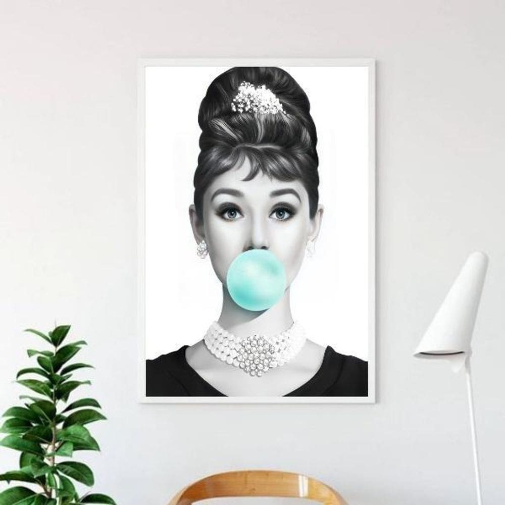 Quadro Audrey Bubble Gum 33X24Cm