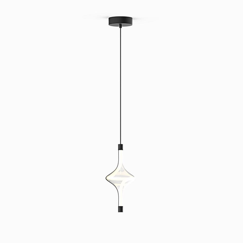 Lustre Pedente Luminaria 16Cm Preto Moderno Branco Quente 8W