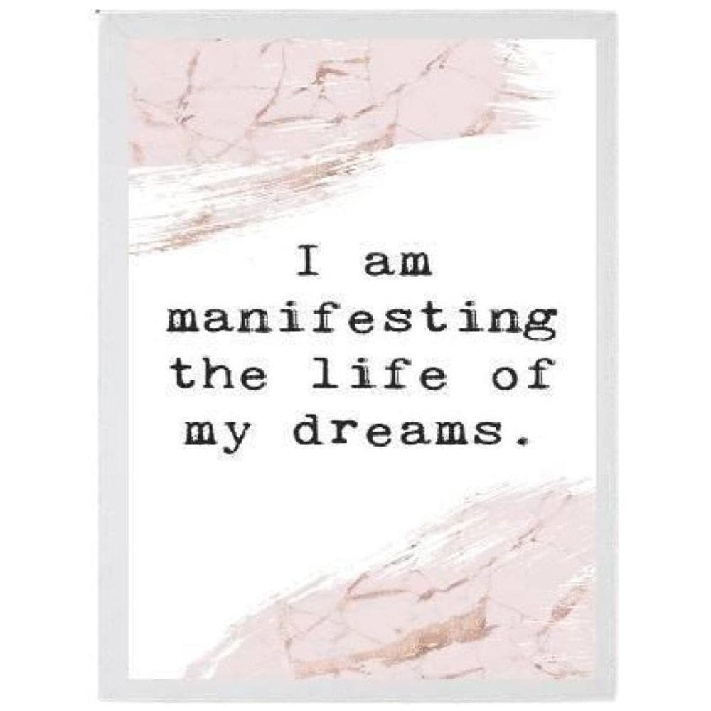 Quadro Decorativo Frase Lei Atração Moldura Branca 24X18Cm